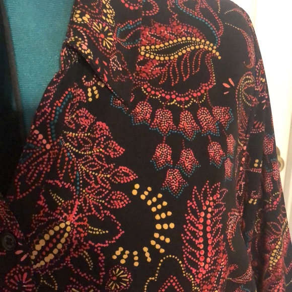 Catherines Multicolored Floral Paisley Blouse Size 2XWP, 22/24WP - Picture 6 of 8